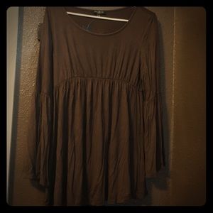 COPY - Brown bell sleeved maternity top
